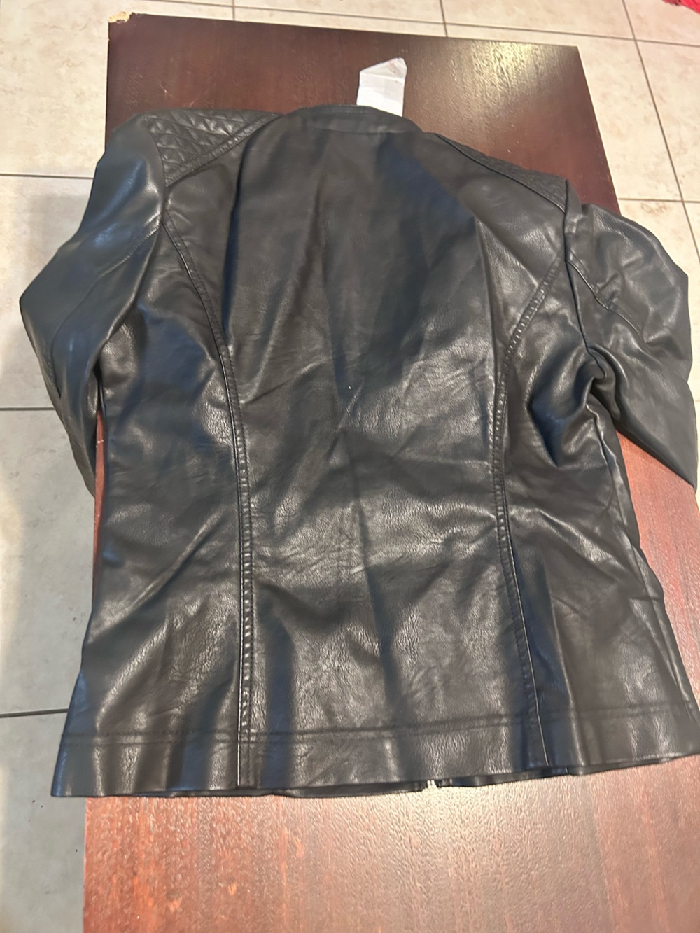 Cavalini Black Faux Leather Jacket with Silver Hardware - Picture 3 of 3